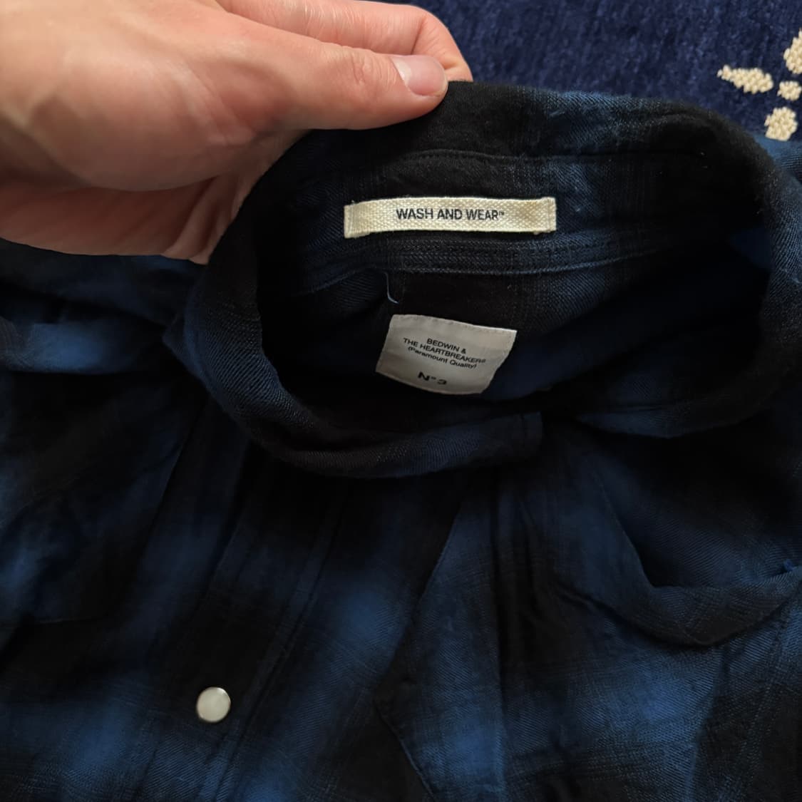 bedwin 베드윈 옴브레 체크 레이온 셔츠 상품이미지2