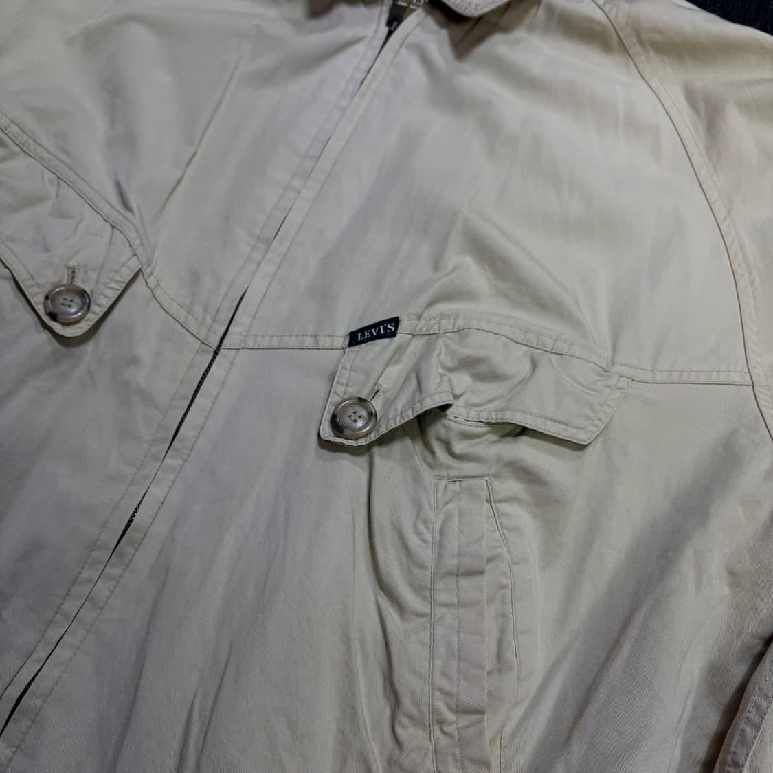  90s 리바이스 양면 카키 베이지 리버시블 블루종 자켓 잠바  상품이미지9
