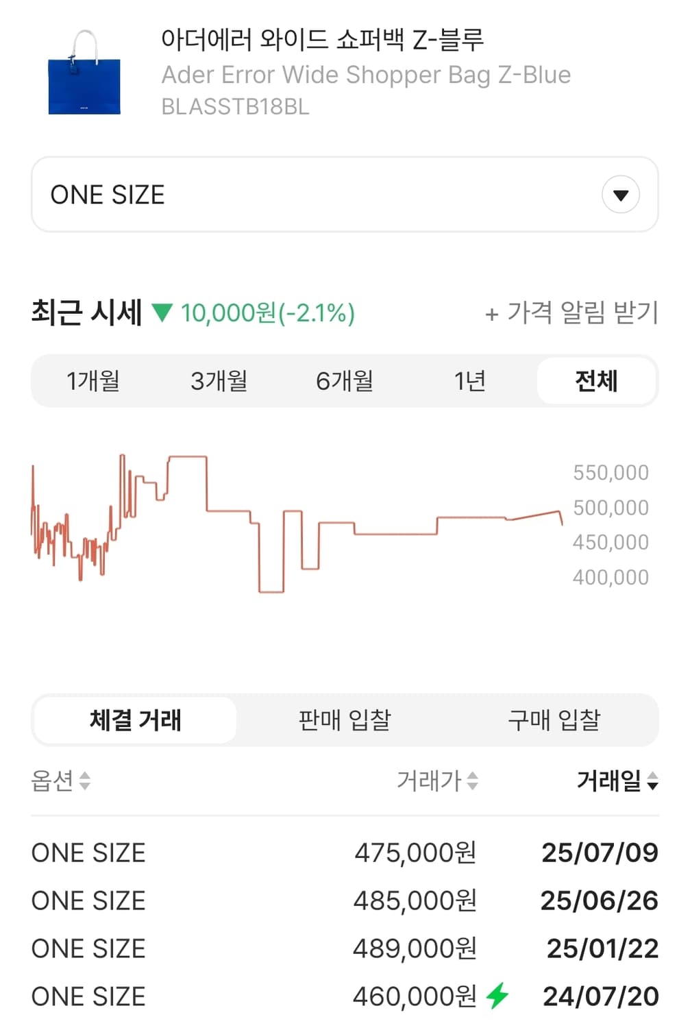 아더에러 쇼퍼백 블루 상품이미지2