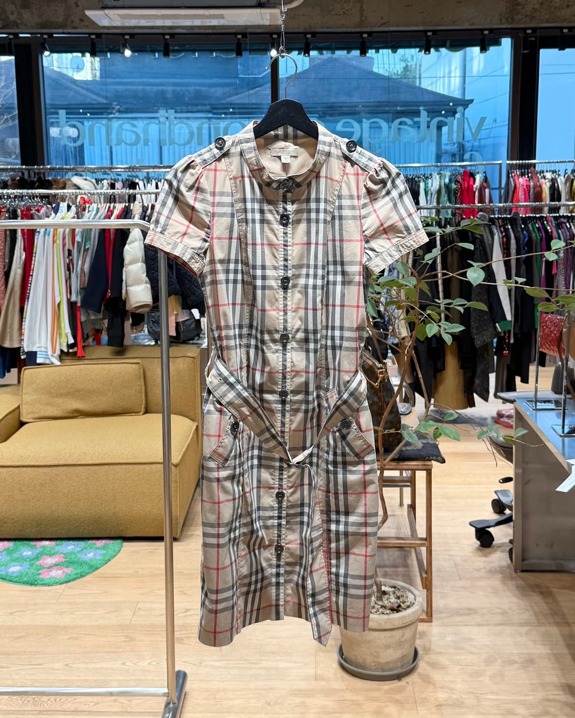 버버리 브릿 베이지 노바체크 벨티드 하프원피스  상품이미지1