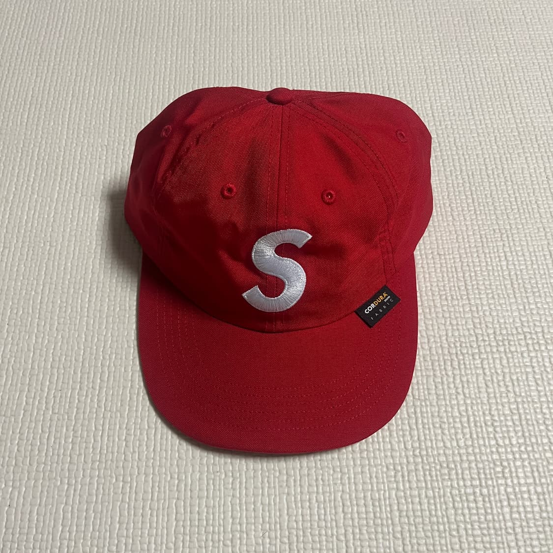 슈프림 코듀라 S로고 6패널 캡 레드 상품이미지1
