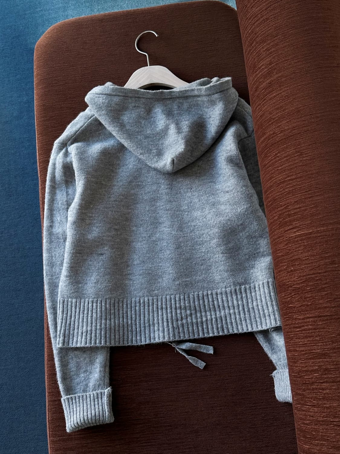 2way zip design hooded knit parka 상품이미지6