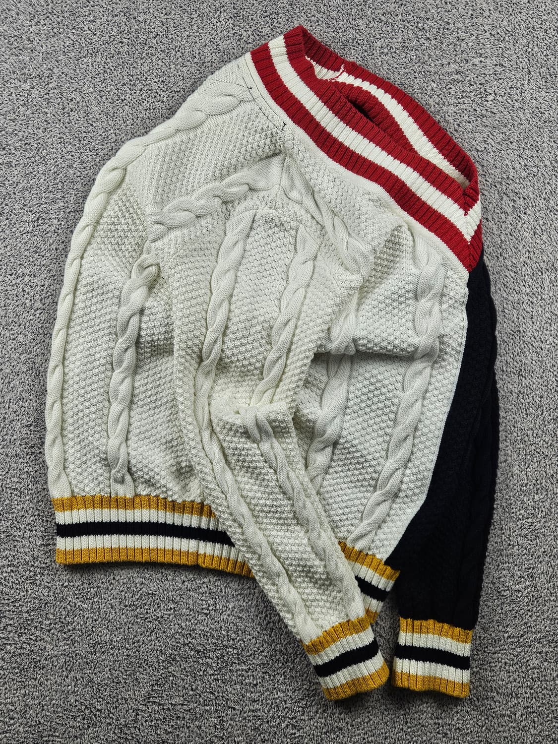 타미힐피거 브이넥 배색 크리켓 니트 스웨터 ( XL ) / 10668 상품이미지4