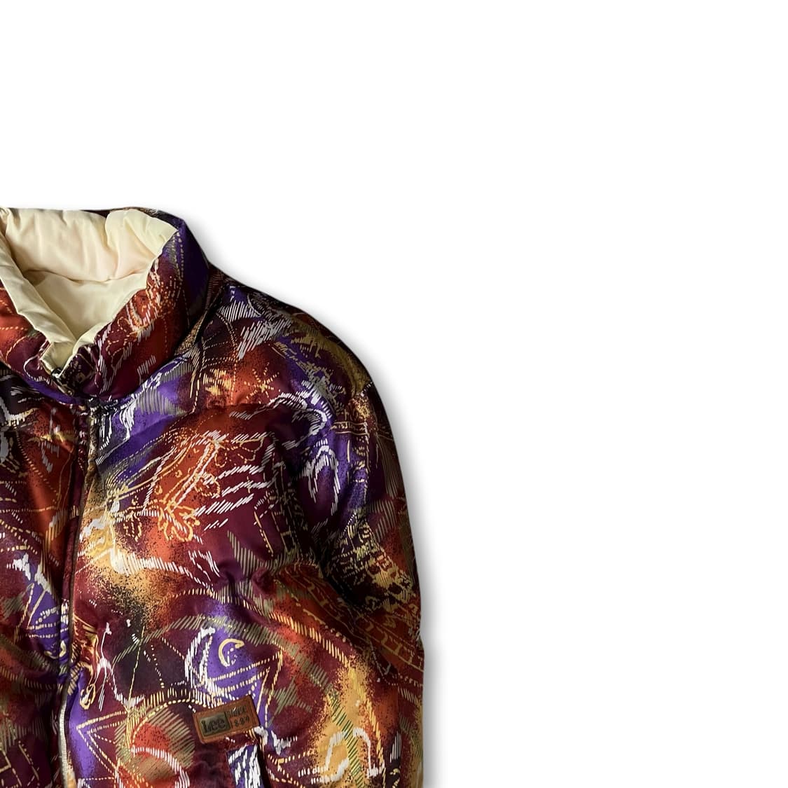 Lee 리 빈티지 오렌지 퍼플 패턴 리버시블 패딩 상품이미지2