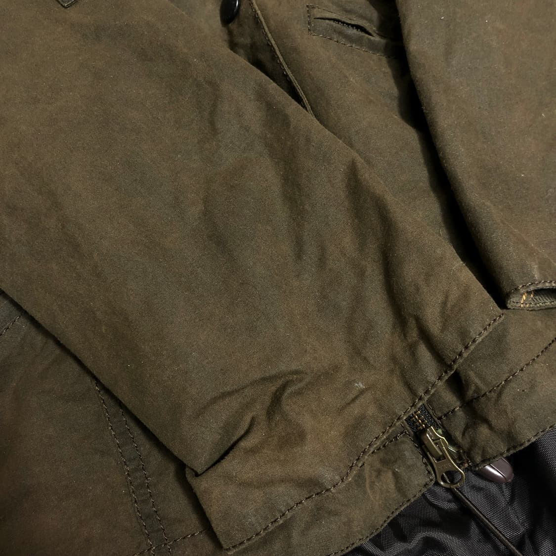 바버 빈티지 실크오일 왁스 자켓 UK10 상품이미지5