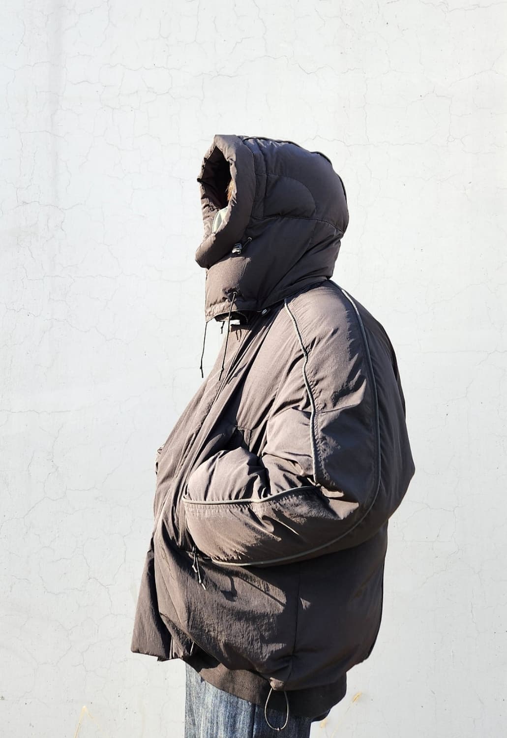 언어펙티드 / 블랙 듀벳 리플렉티브 구스다운 패딩 / L(105) 상품이미지5