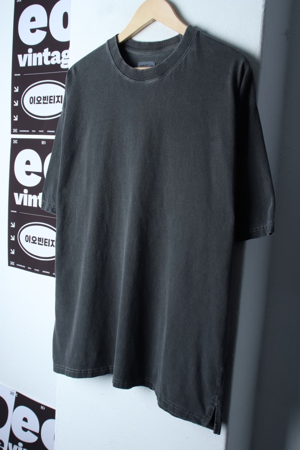 (XL-2XL) 퍼스텝 반팔 티셔츠 빅사이즈 피그먼트 그레이-H31954 상품이미지1
