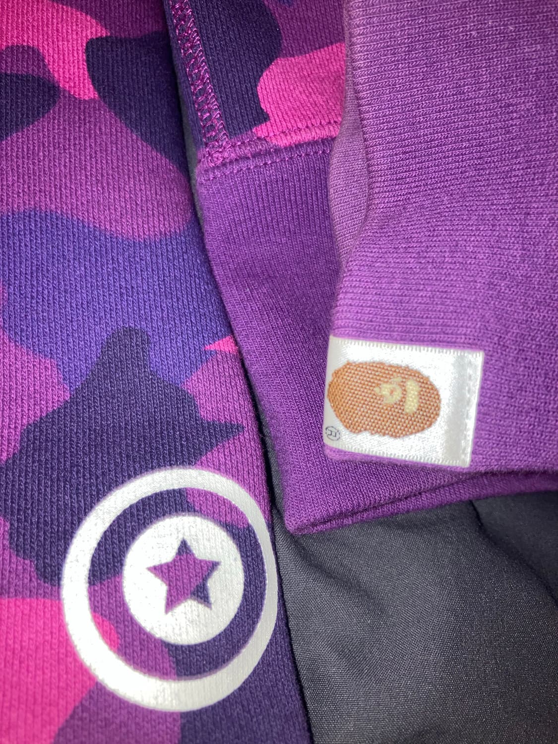 베이프 BAPE 퍼플 1st camo 타이커 샤크 후디 풀 집업 상품이미지5