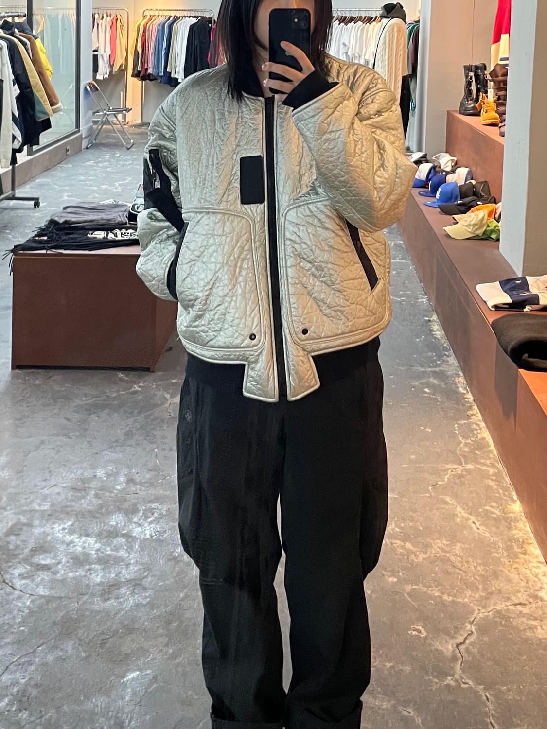 나이키 조던 23 엔지니어드 MA-1 메탈릭 실버 항공자켓 H972 상품이미지1