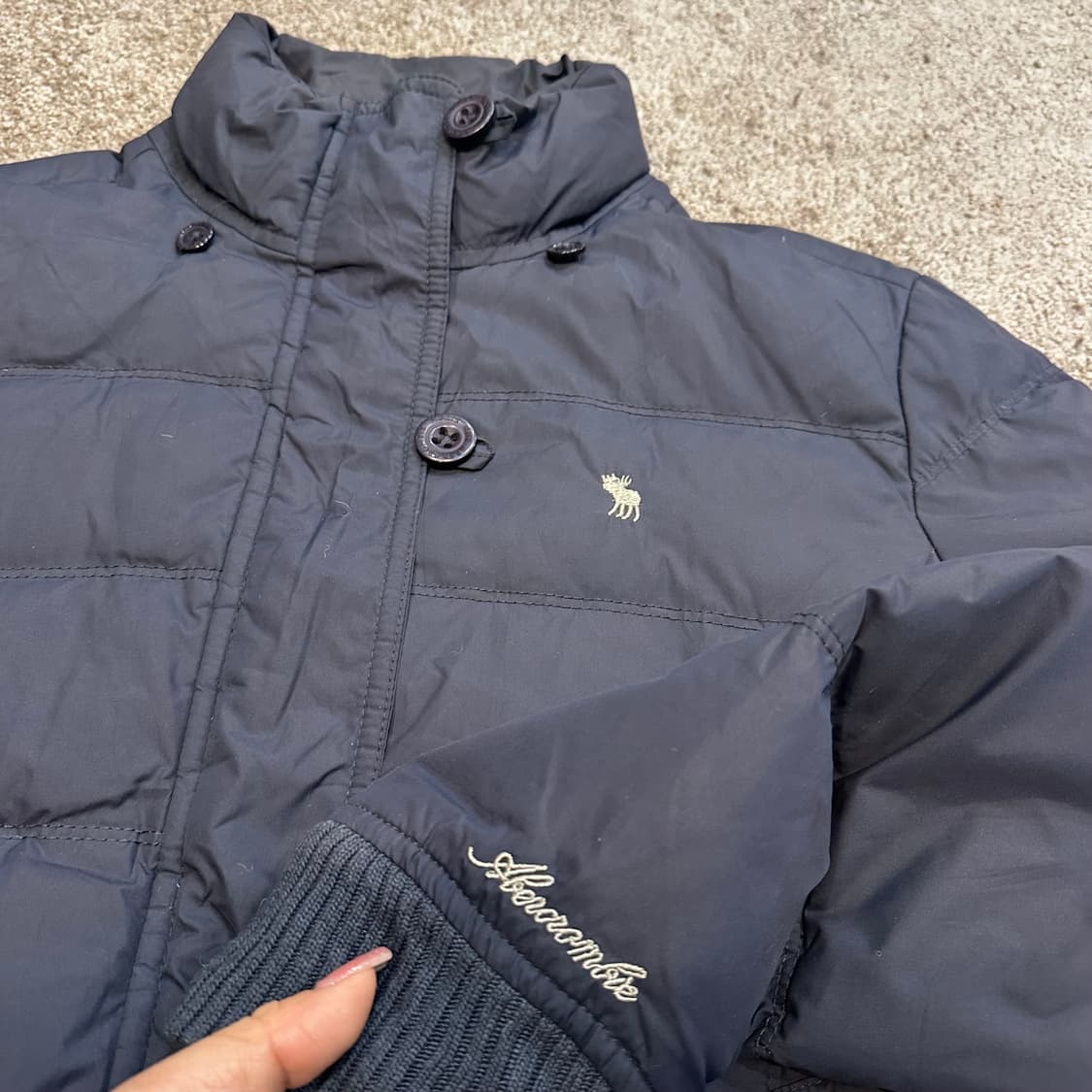 아베크롬비 울프죠 네이비 푸퍼 크롭 패딩M 상품이미지9