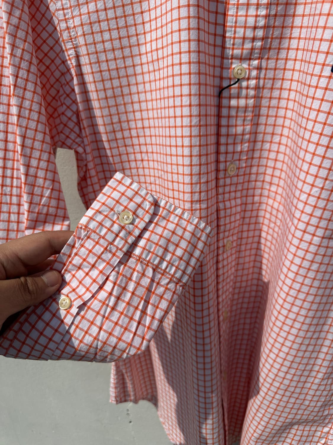 [M] 폴로 랄프로렌 오렌지 체크 포플린 셔츠 상품이미지5