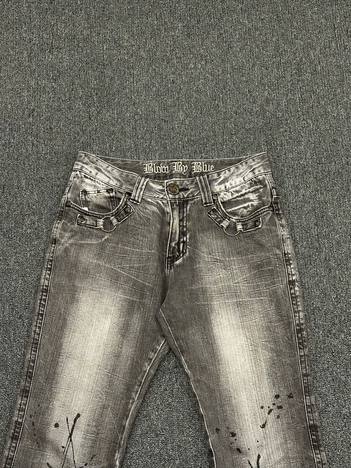 L)Blow By Blue 일본 y2k 빈티지 흑청 데님 팬츠 상품이미지5