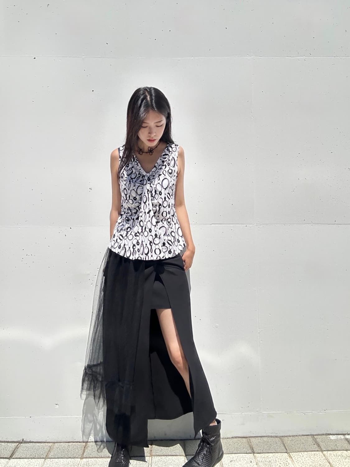 Twist mini & long skirt / black 상품이미지7