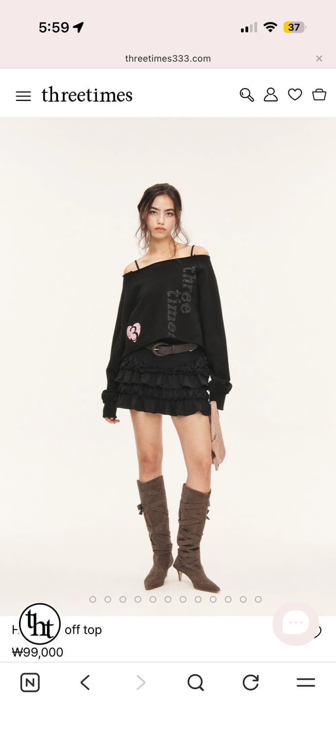 쓰리타임즈 하트#3 오프숄더 탑 상품이미지1