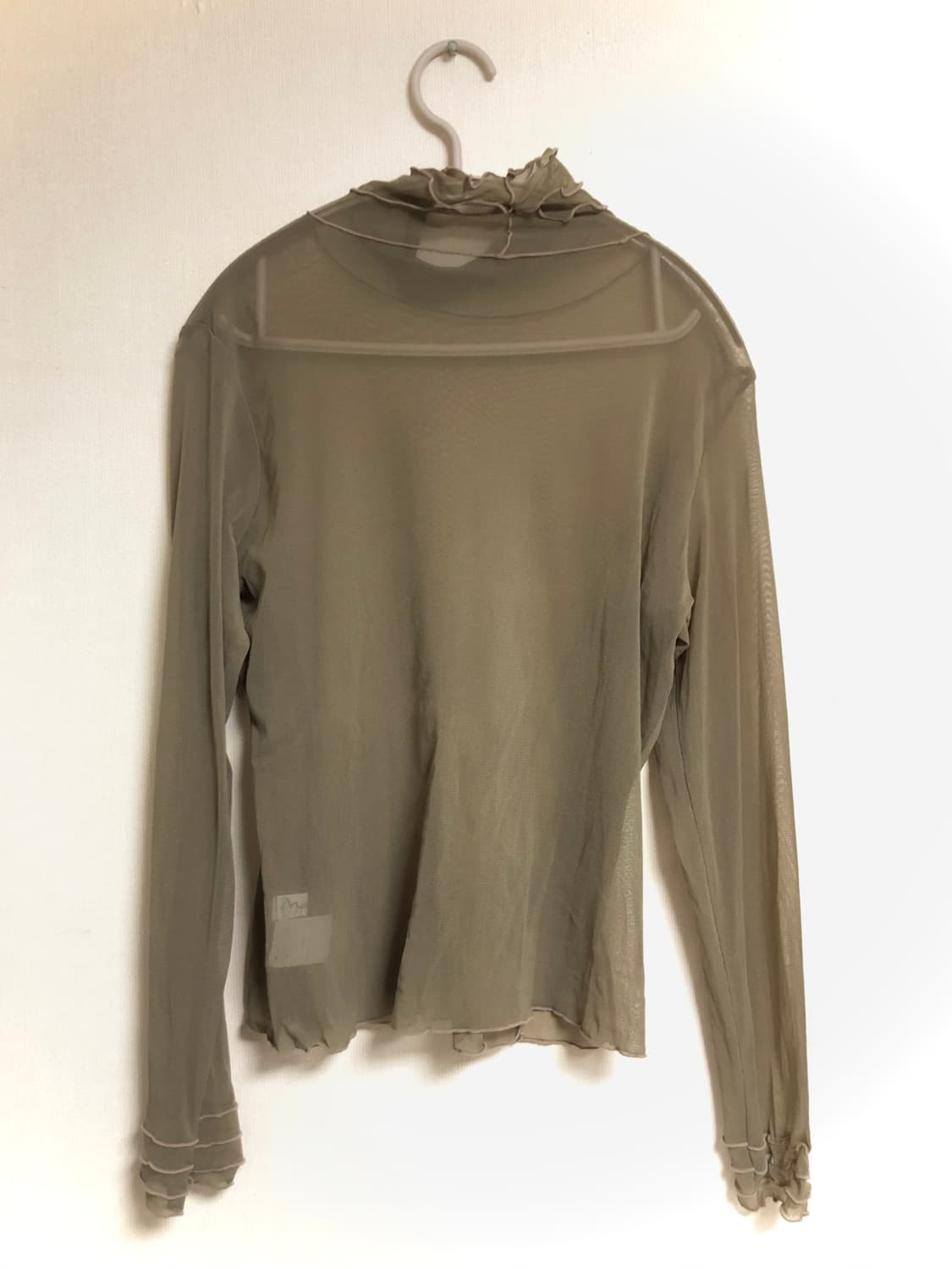 매쉬 레이스 프릴 목폴라티 시어 연커피 상품이미지4