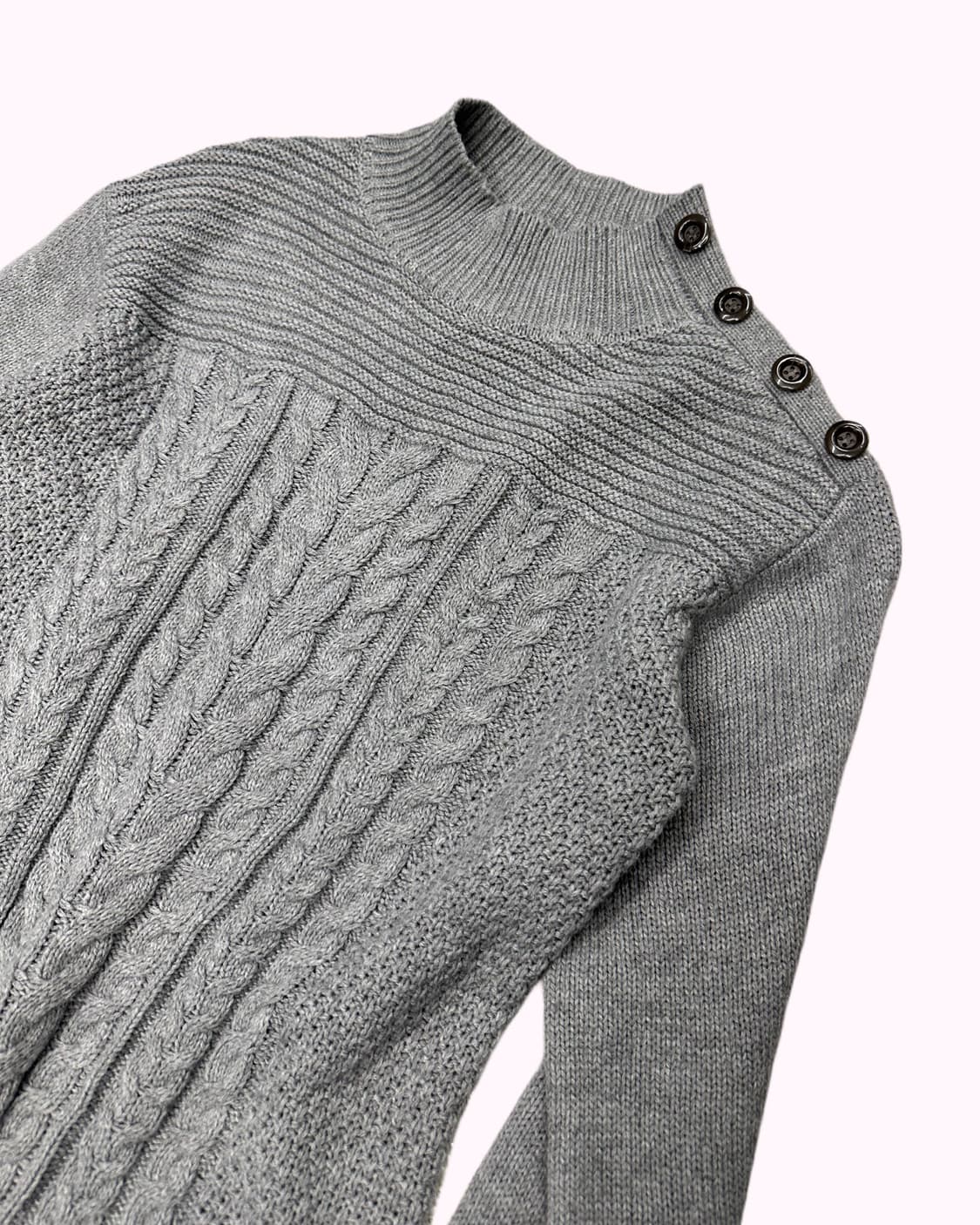 button detail grey knit dress 상품이미지2