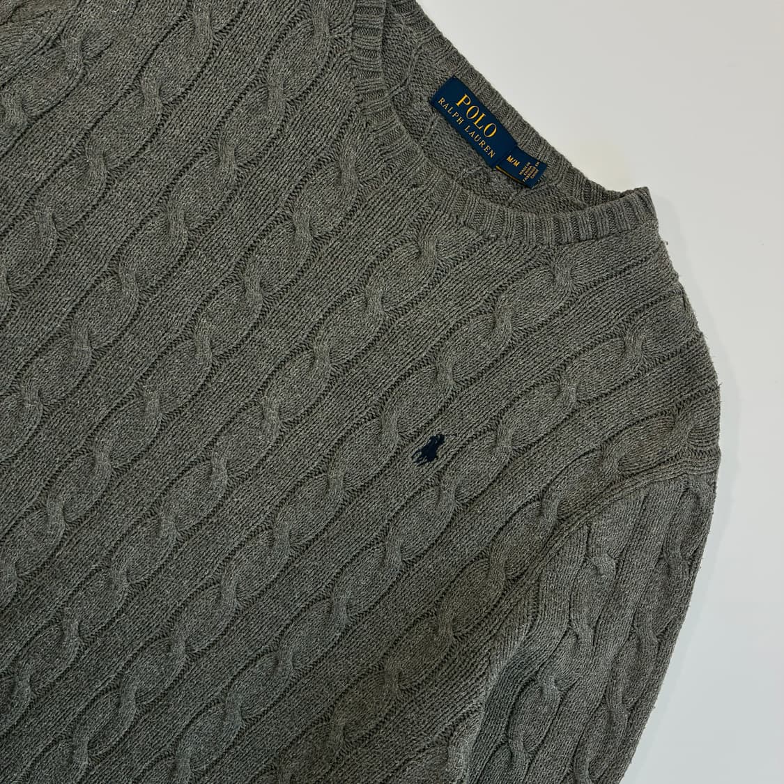 Polo 폴로 랄프로렌 신형 그레이 케이블 라운드 니트 상품이미지3