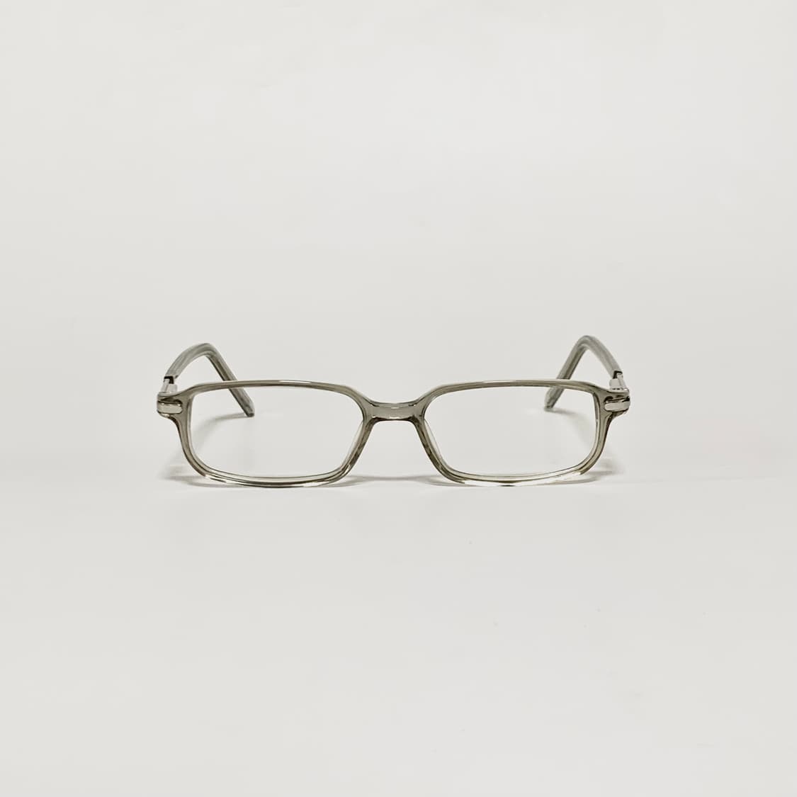 986 데드스탁 빈티지 스몰사이즈 소두안경 직사각형 투명 그레이 뿔테안경 상품이미지1