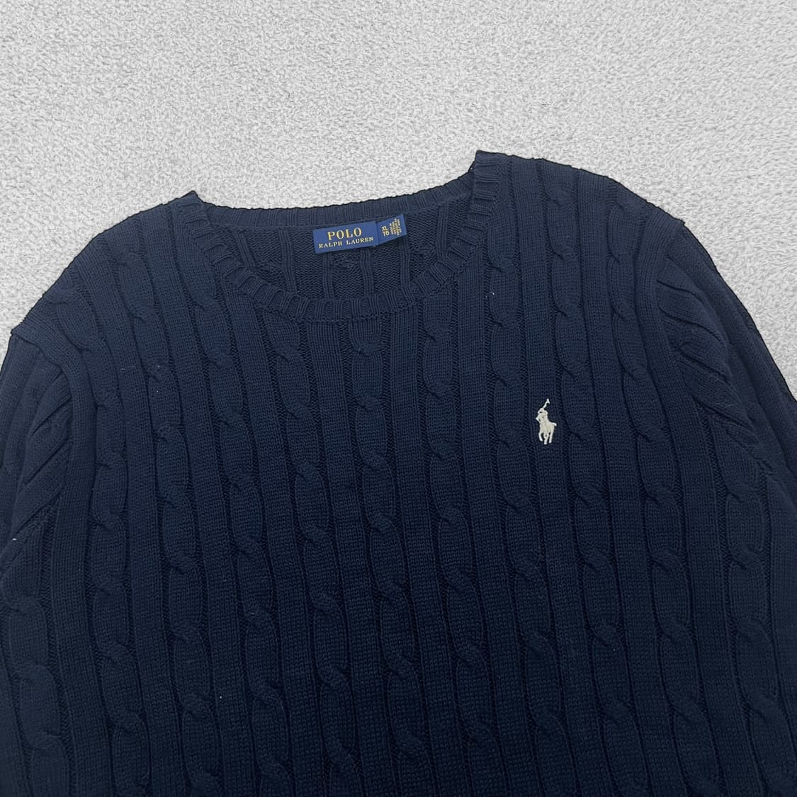 폴로 랄프로렌 포니 로고 케이블 니트 네이비 상품이미지2