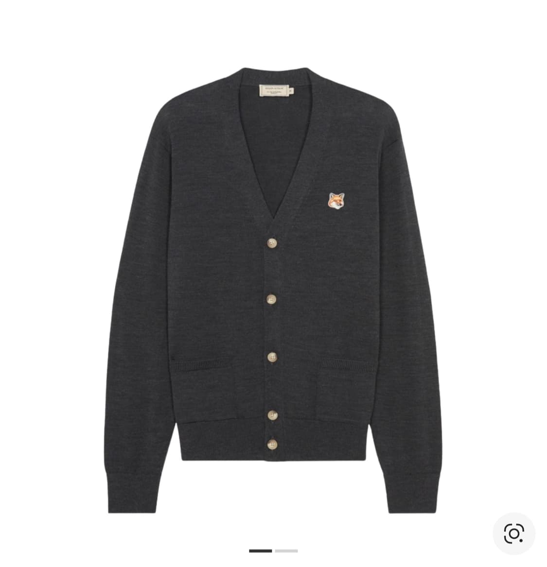 메종키츠네 폭스 헤드 가디건 
앤트러사이트 멜란지 그레이 XL사이즈 상품이미지1