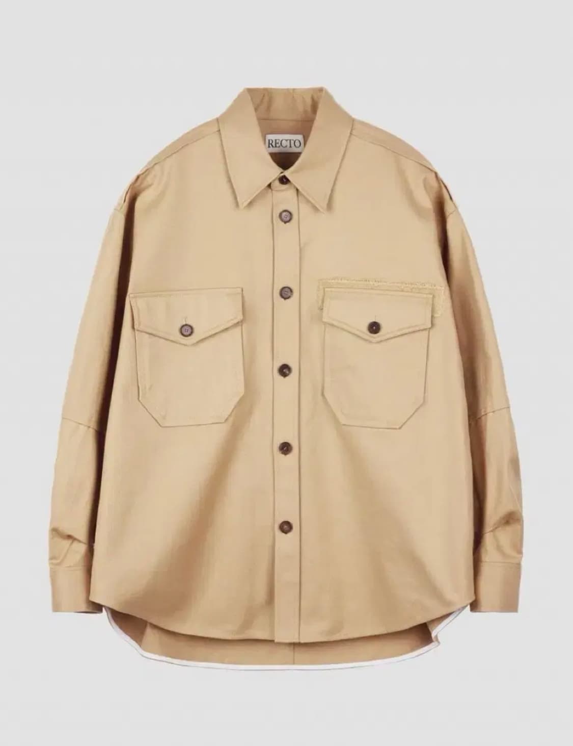 [할인] 렉토 23FW 플랩포켓 코튼 워크셔츠 베이지 상품이미지9