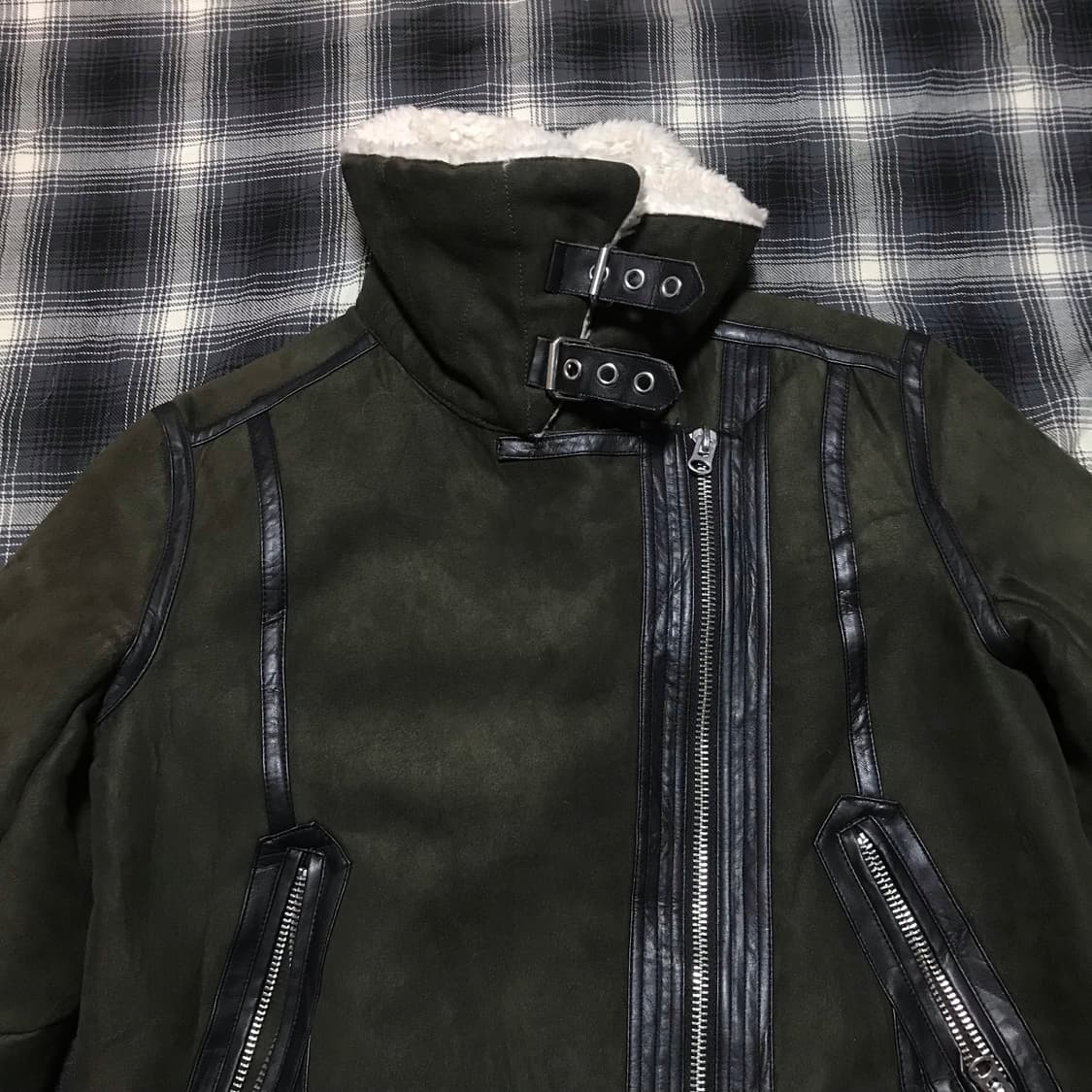 Hnm b-3 카키 무스탕 상품이미지3