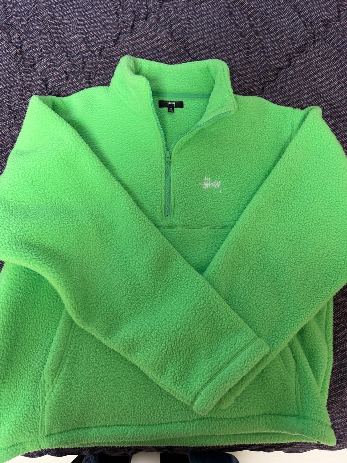 스투시 하프 짚 모크 넥 멜론 플리스 아노락 하프집업 상품이미지1