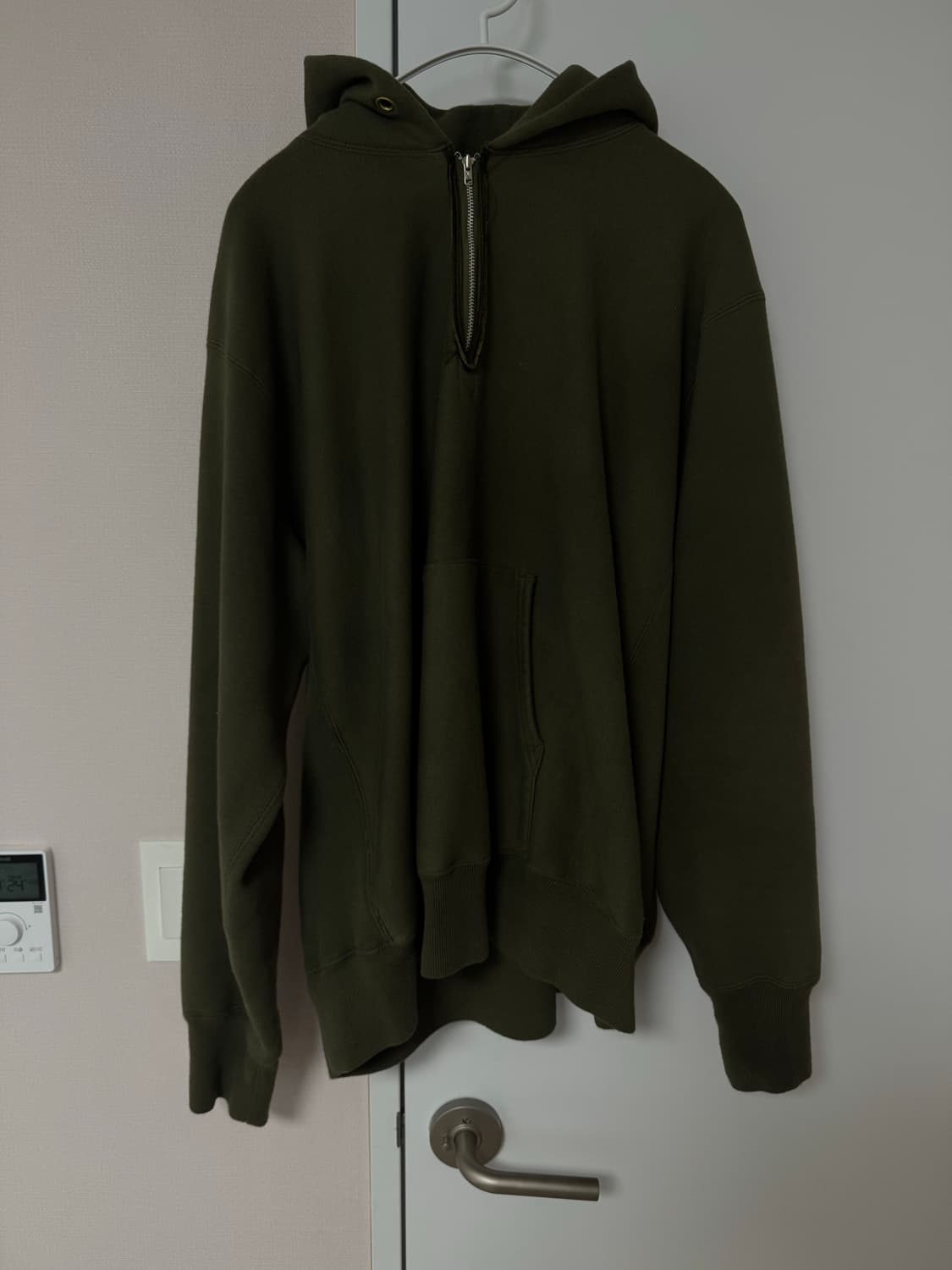 [4] 25ss 아프레쎄 하프 집업 후드 올리브 상품이미지2
