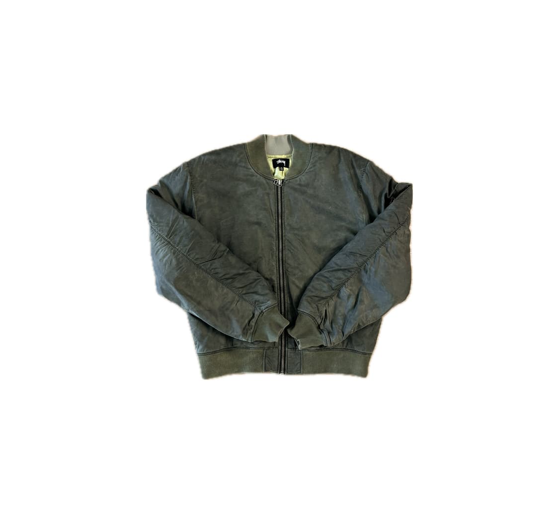 스투시 다이드 나일론 봄버 올리브 상품이미지1