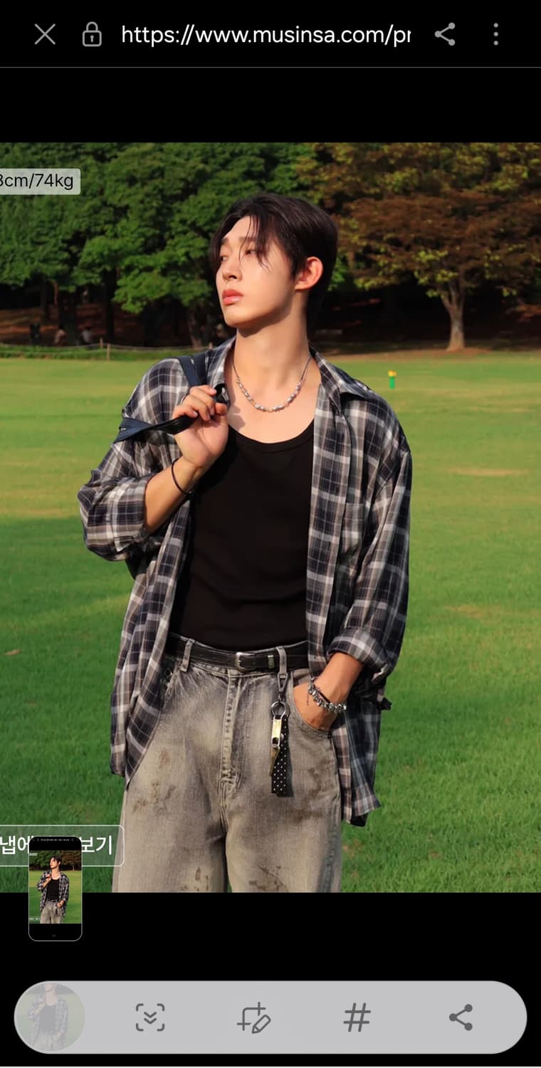 비긴202 레이온 옴브레 체크 셔츠  상품이미지10