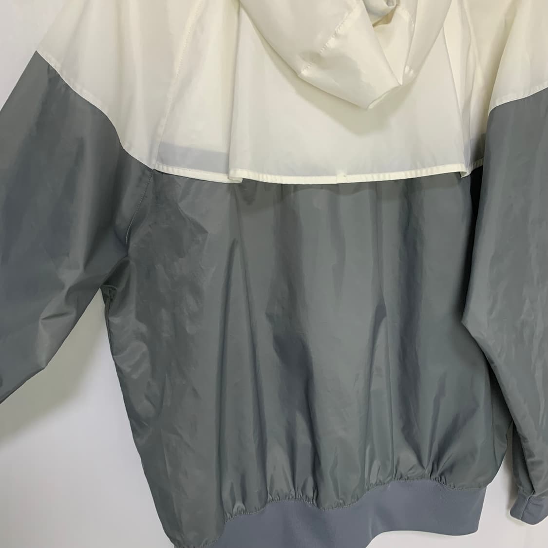 나이키 윈드러너 후드 바람막이 집업 점퍼 화이트 민트그레이 XL 상품이미지4