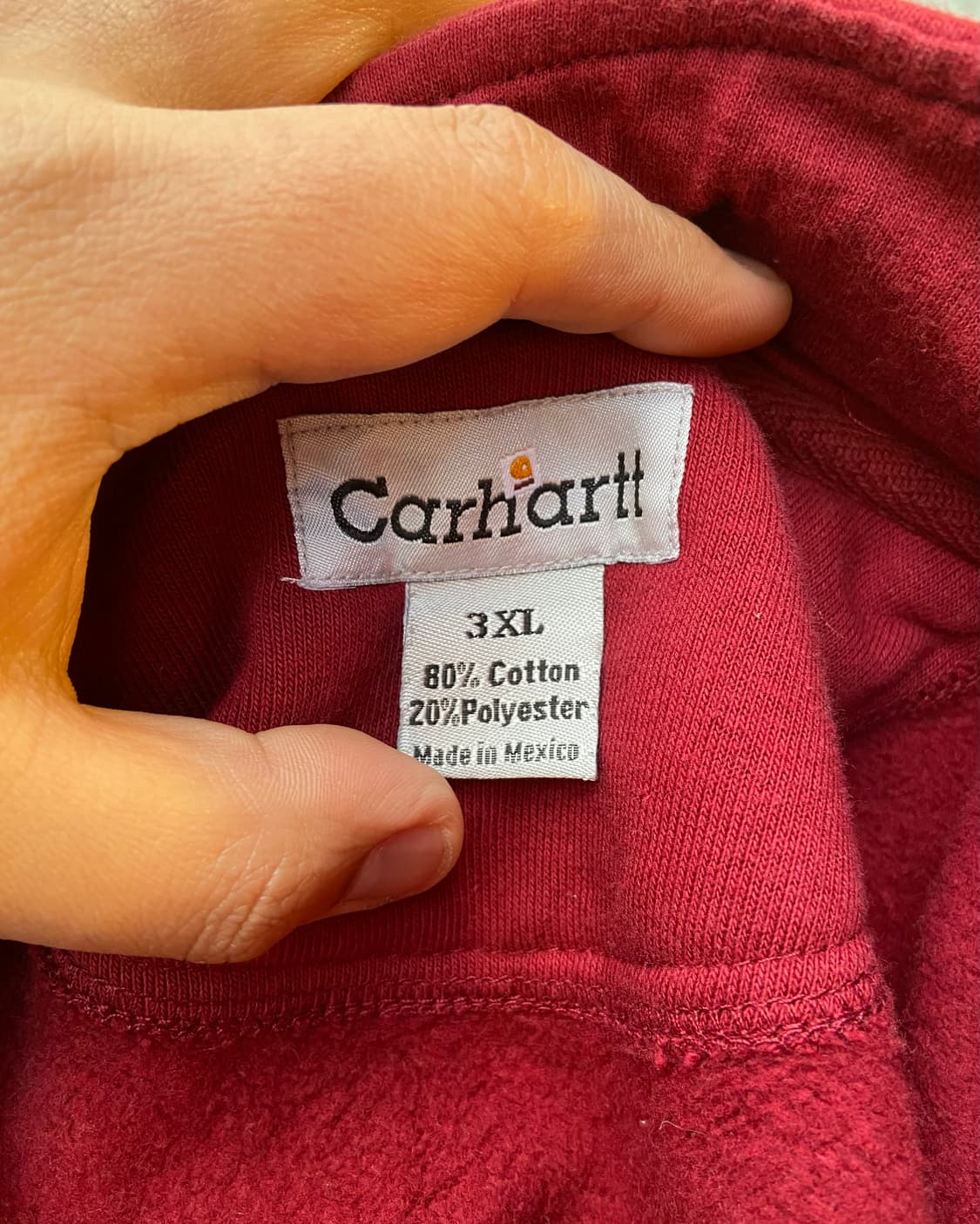 3XL) 칼하트 레드 반집업 스웻셔츠 상품이미지5