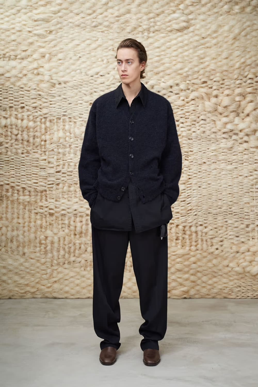 LEMAIRE 20FW 오버사이즈드 모헤어 알파카 가디건 블랙 M 상품이미지1