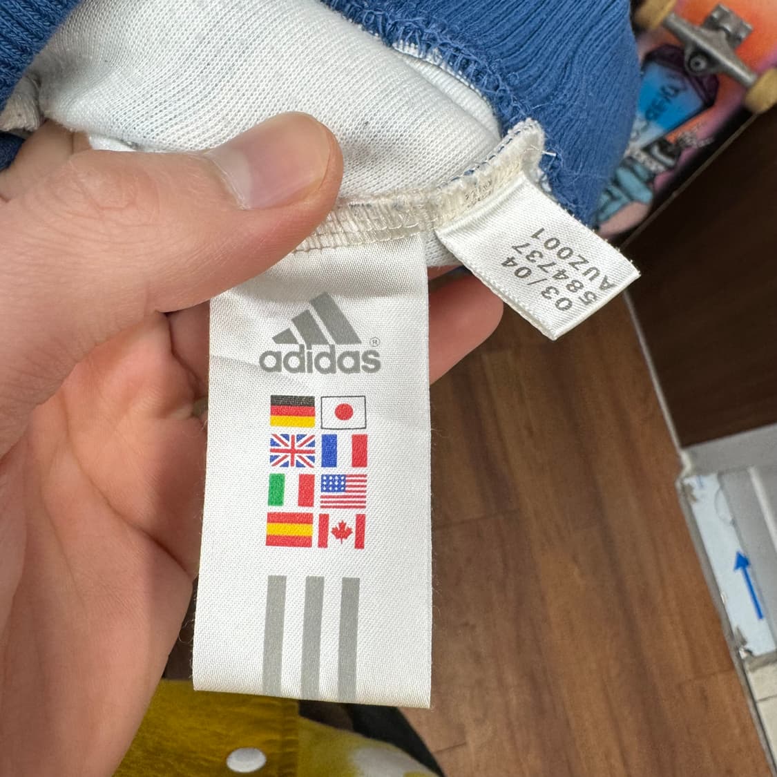00s 아디다스 아카이브 스트라이프 트랙자켓 아이보리 블루 상품이미지7