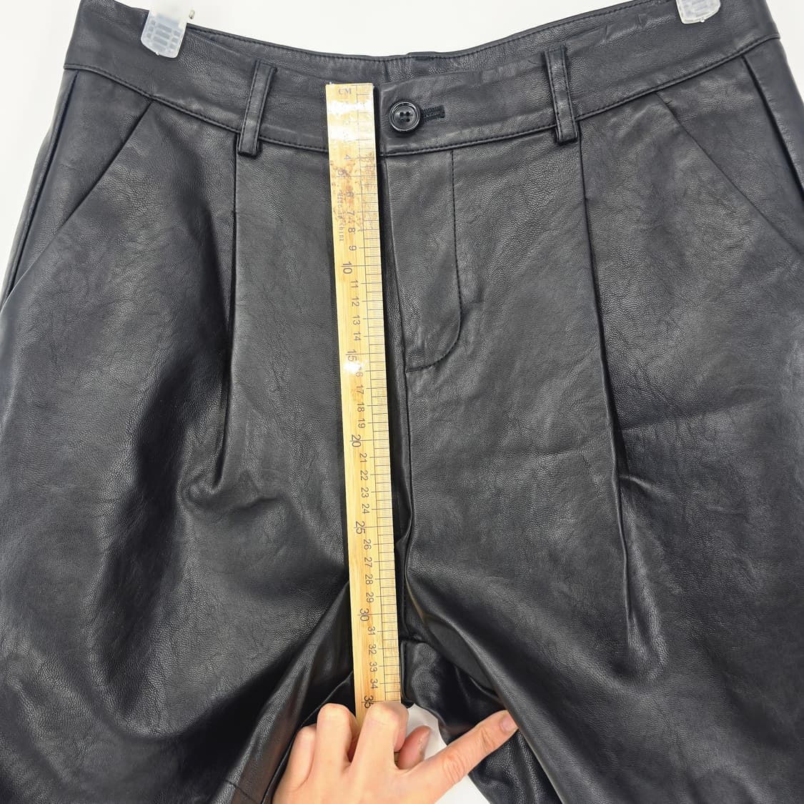 블랙 레더 반바지 숏팬츠 상품이미지3