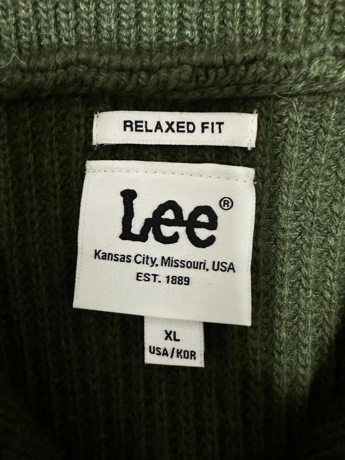 Lee 딥그린 하프집업 니트 스웨터 상품이미지5