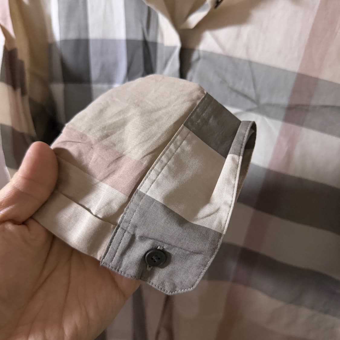 버버리 남성 노바체크 패턴 긴팔 셔츠 L (남성 100) 상품이미지4