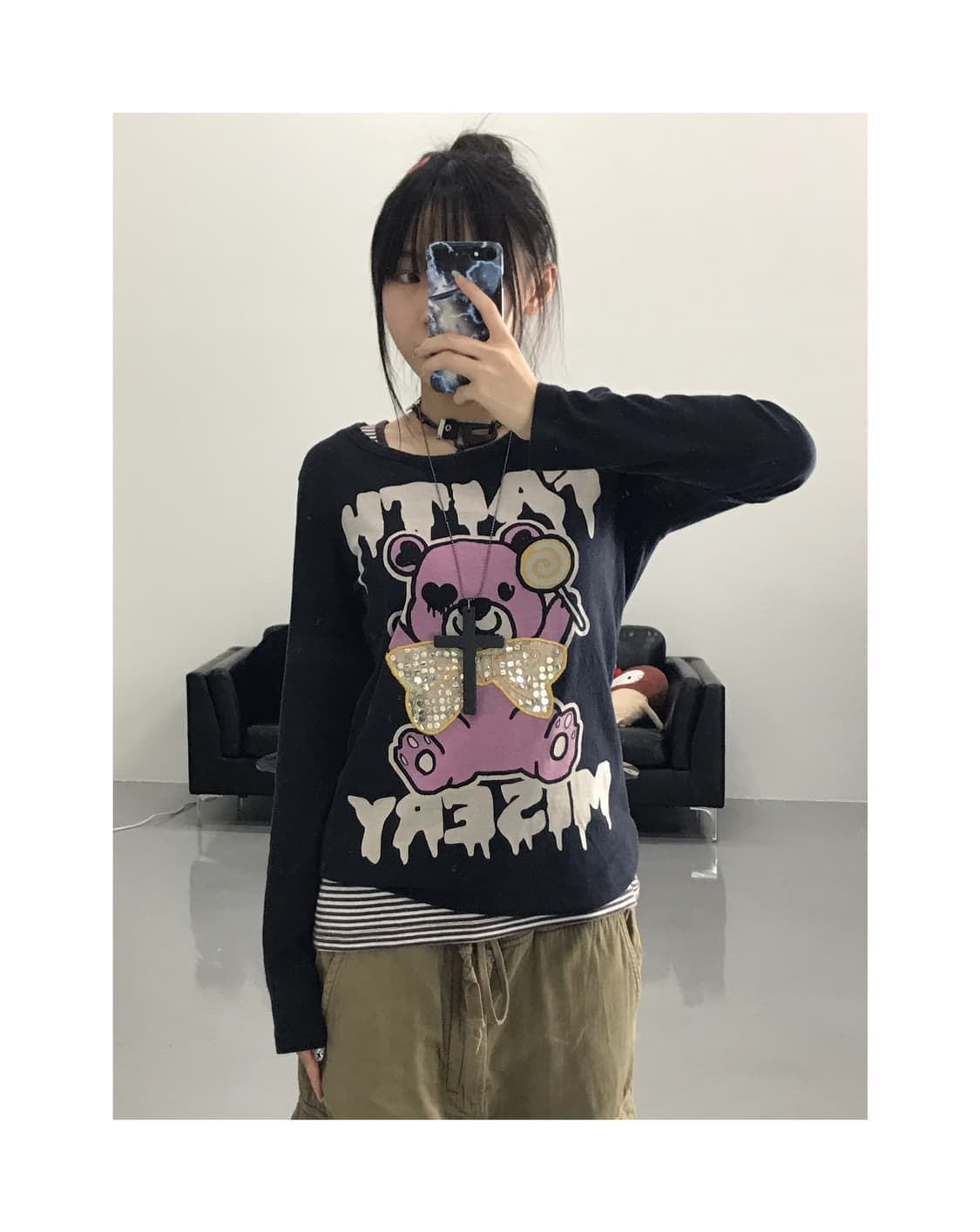 Jpn Kitsch Graphic Long Sleeve T-Shirts 상품이미지1