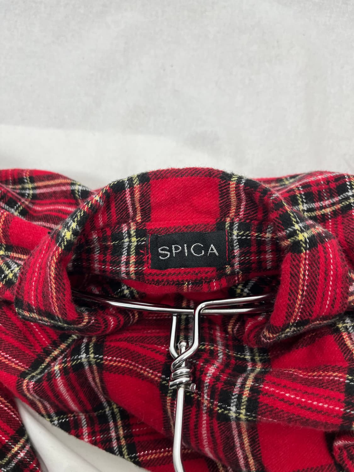 Vintage 셔링 레드컬러 체크 셔츠  상품이미지6