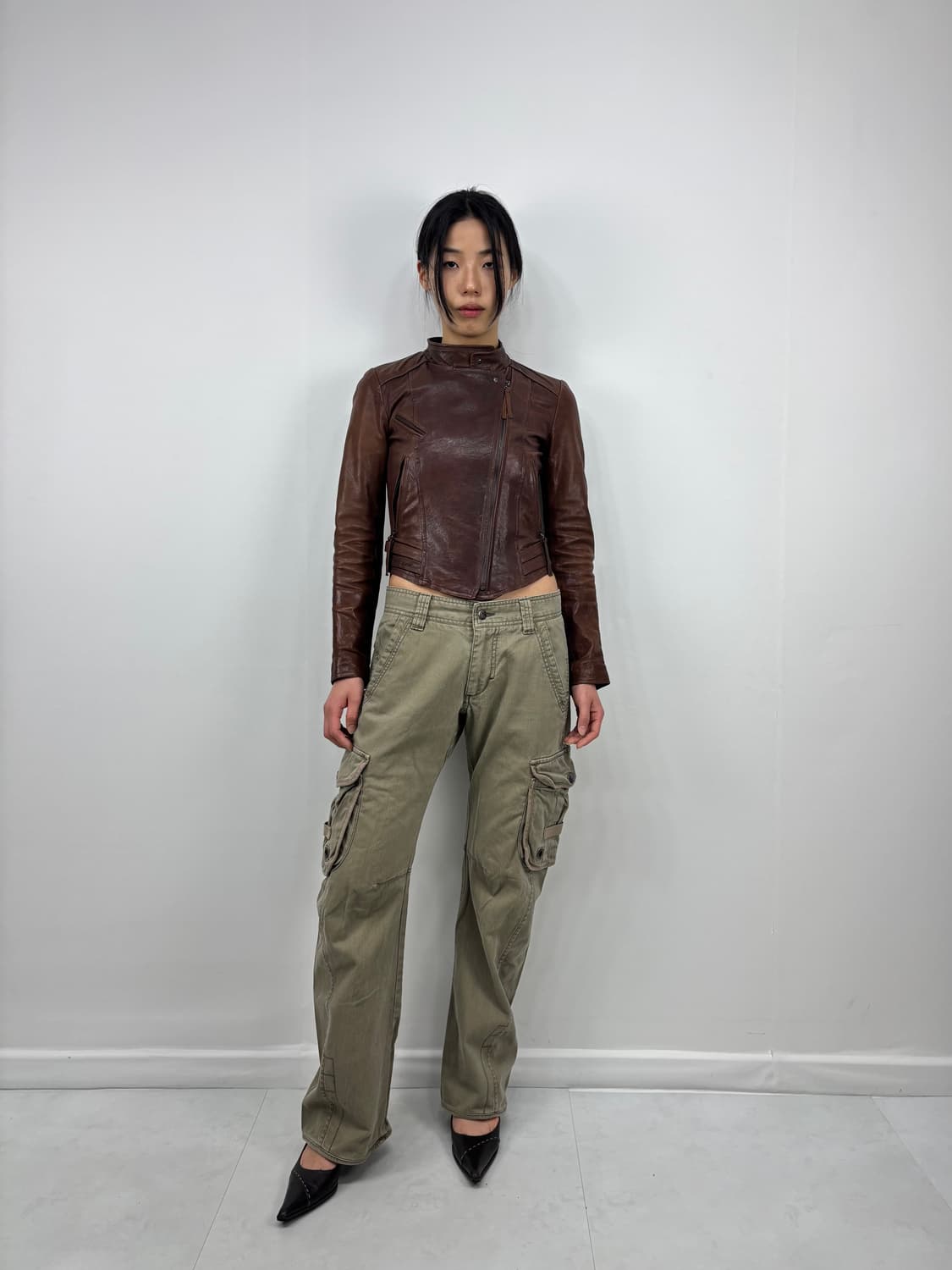 LAMBSKIN BROWN CROP JACKET 상품이미지6