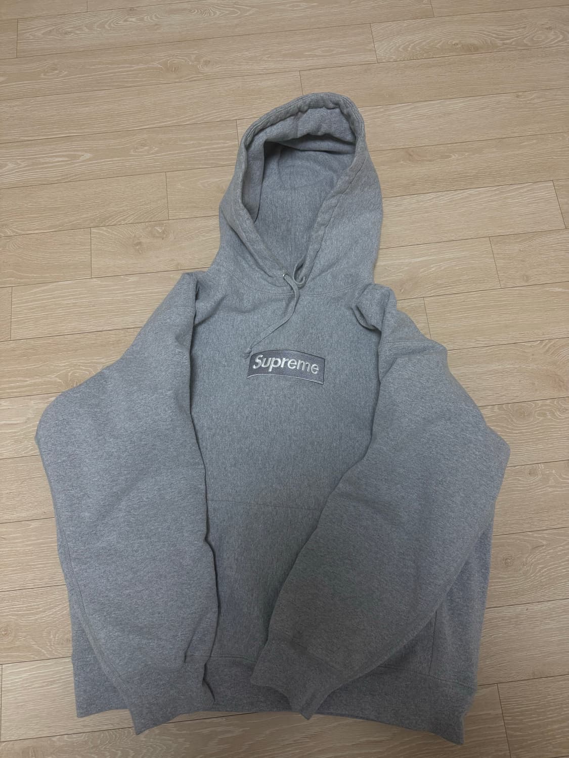 [L] 슈프림 박스로고 후드 그레이 상품이미지1