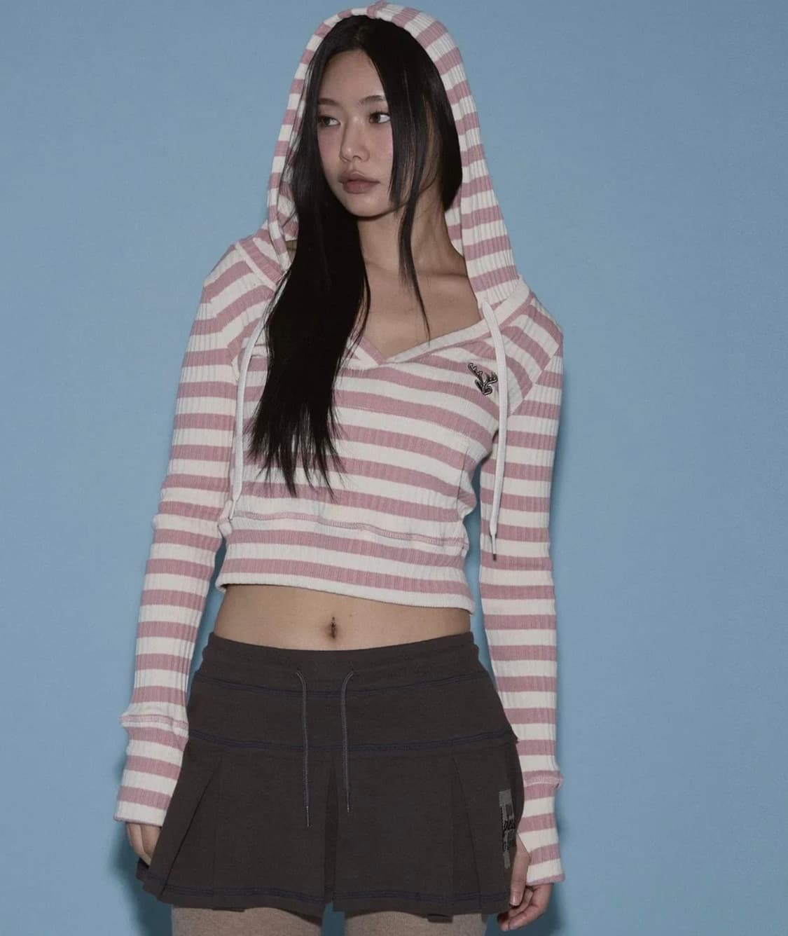 플리즈노팔로우 디어 크롭 후디 상품이미지1