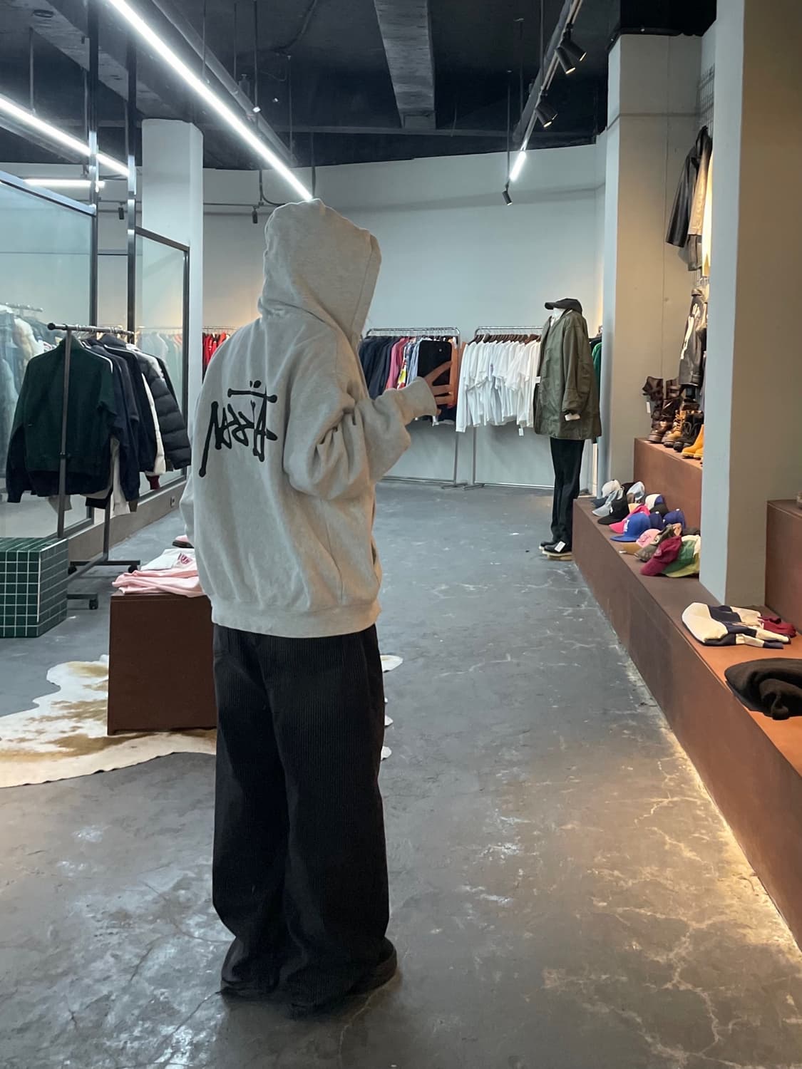 스투시 애쉬헤더 베이직 로고 후드집업 H1821 상품이미지1