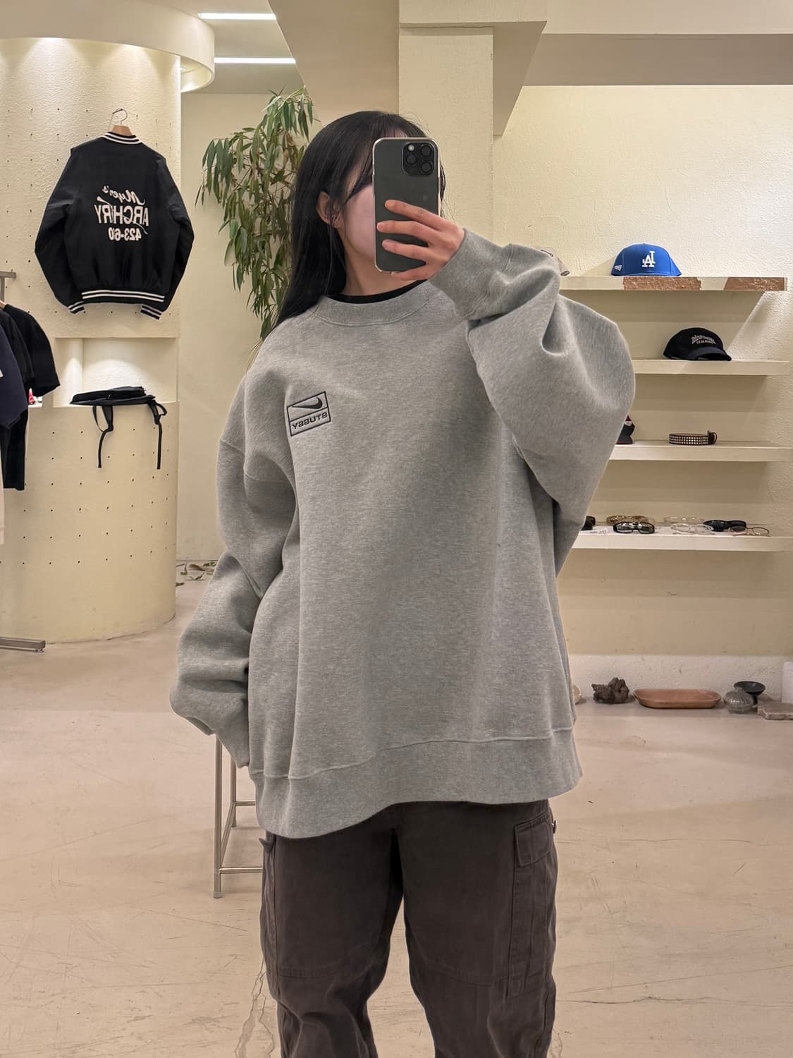 나이키 x 스투시 그레이 박시 맨투맨 U570 상품이미지1