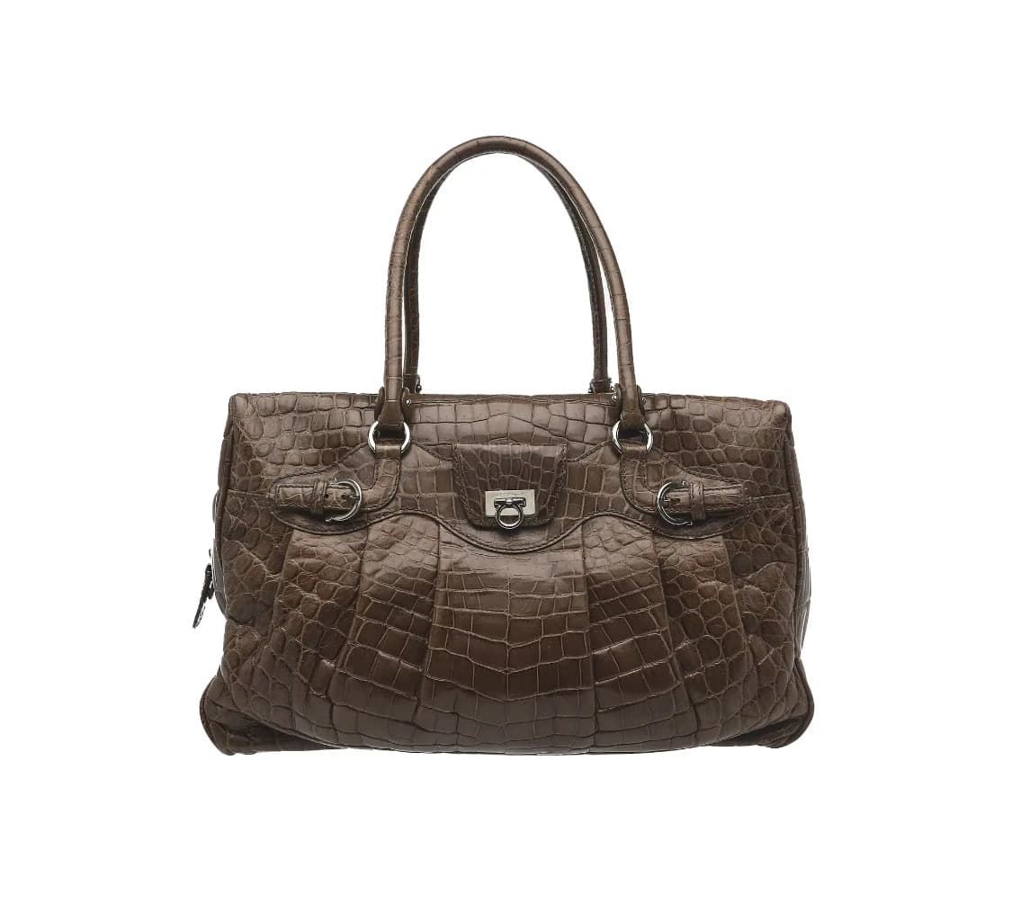 [A급] 페라가모  크로커다일 은장 간치니 토트백 판매합니다!!! 상품이미지1