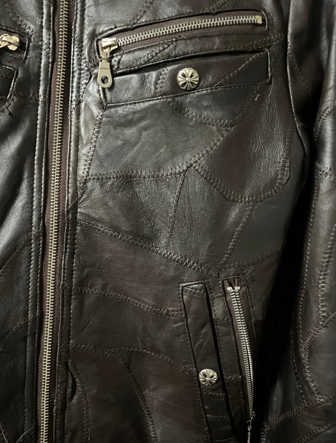 크롬하츠맛 일본 빈티지 램스킨 아티잔 레더자켓 M 상품이미지3