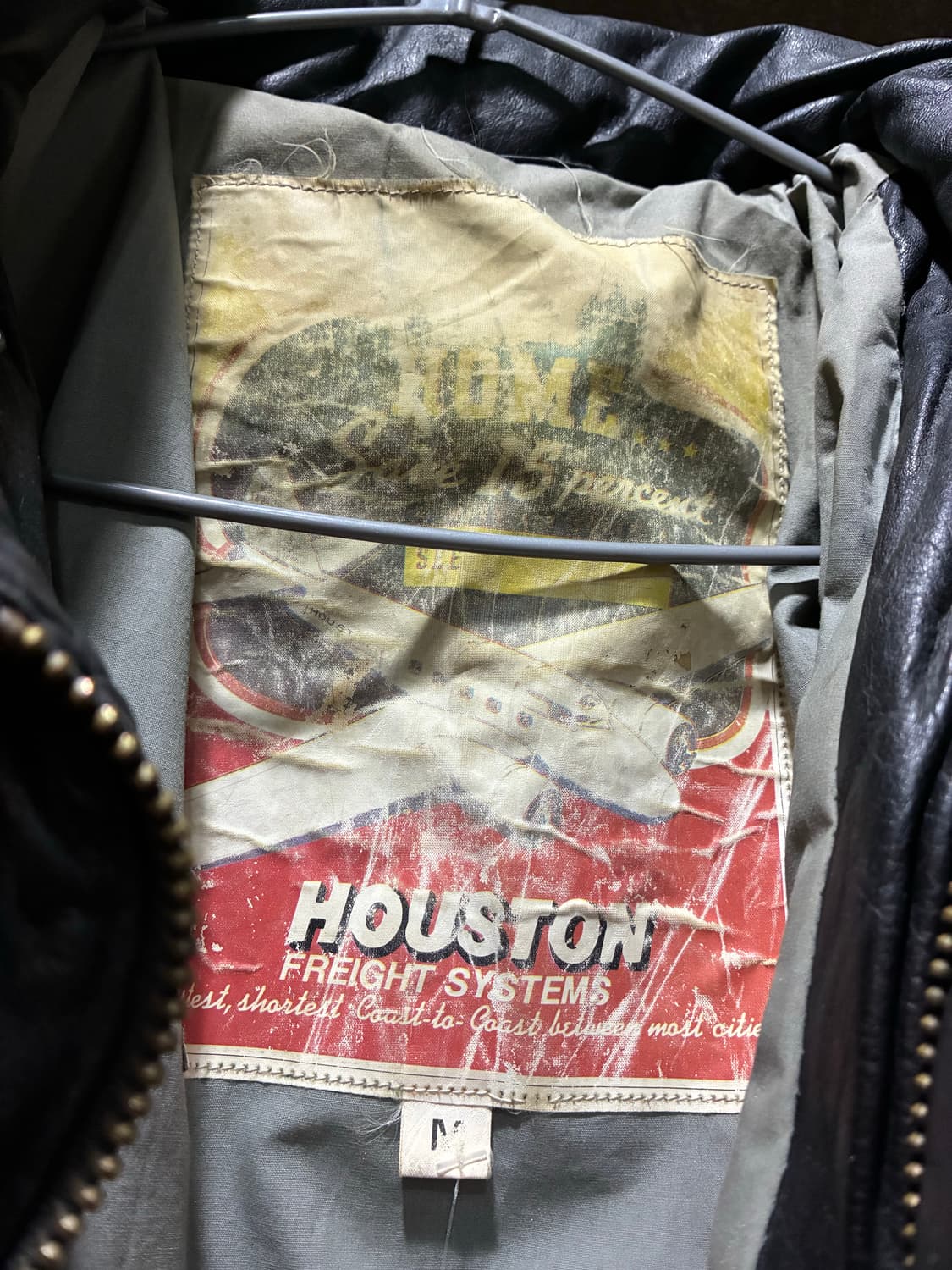 HOUSTON 휴스턴 카우 레더 플라잉 다운 자켓 상품이미지6