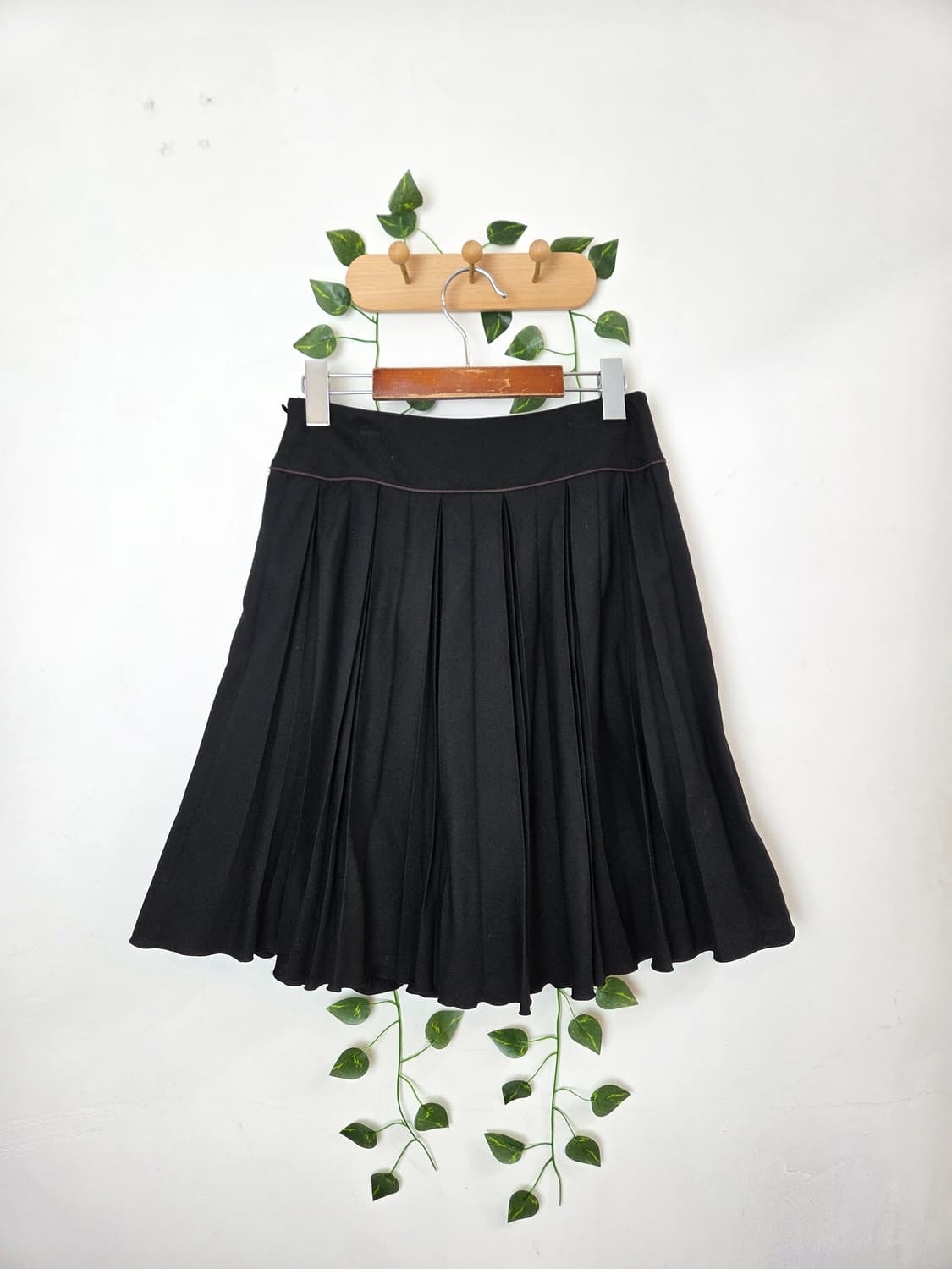 블랙 미디 스커트 상품이미지4