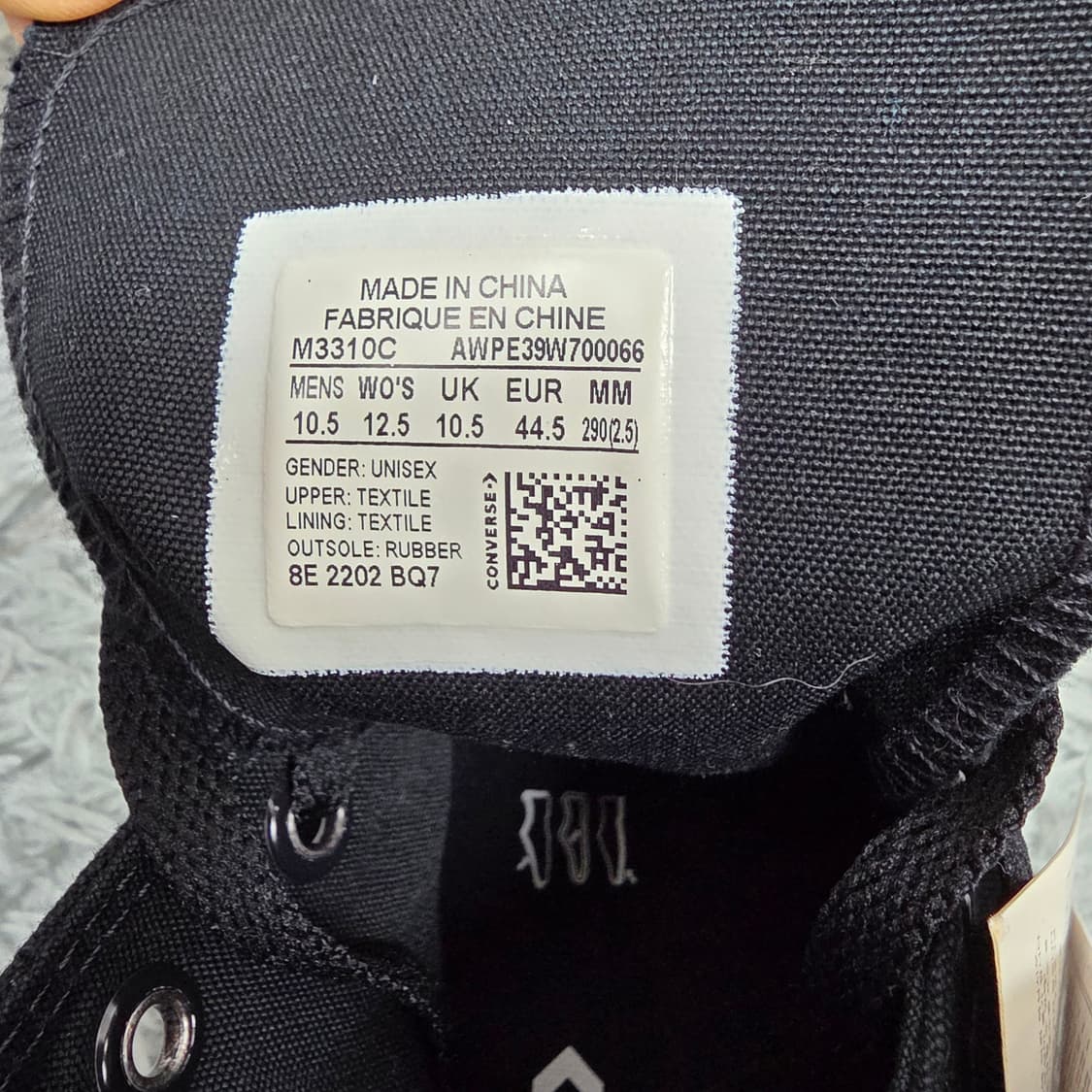 [새상품] 컨버스 척테일러 올스타  하이클래식 모노크롬 블랙  290mm 상품이미지8