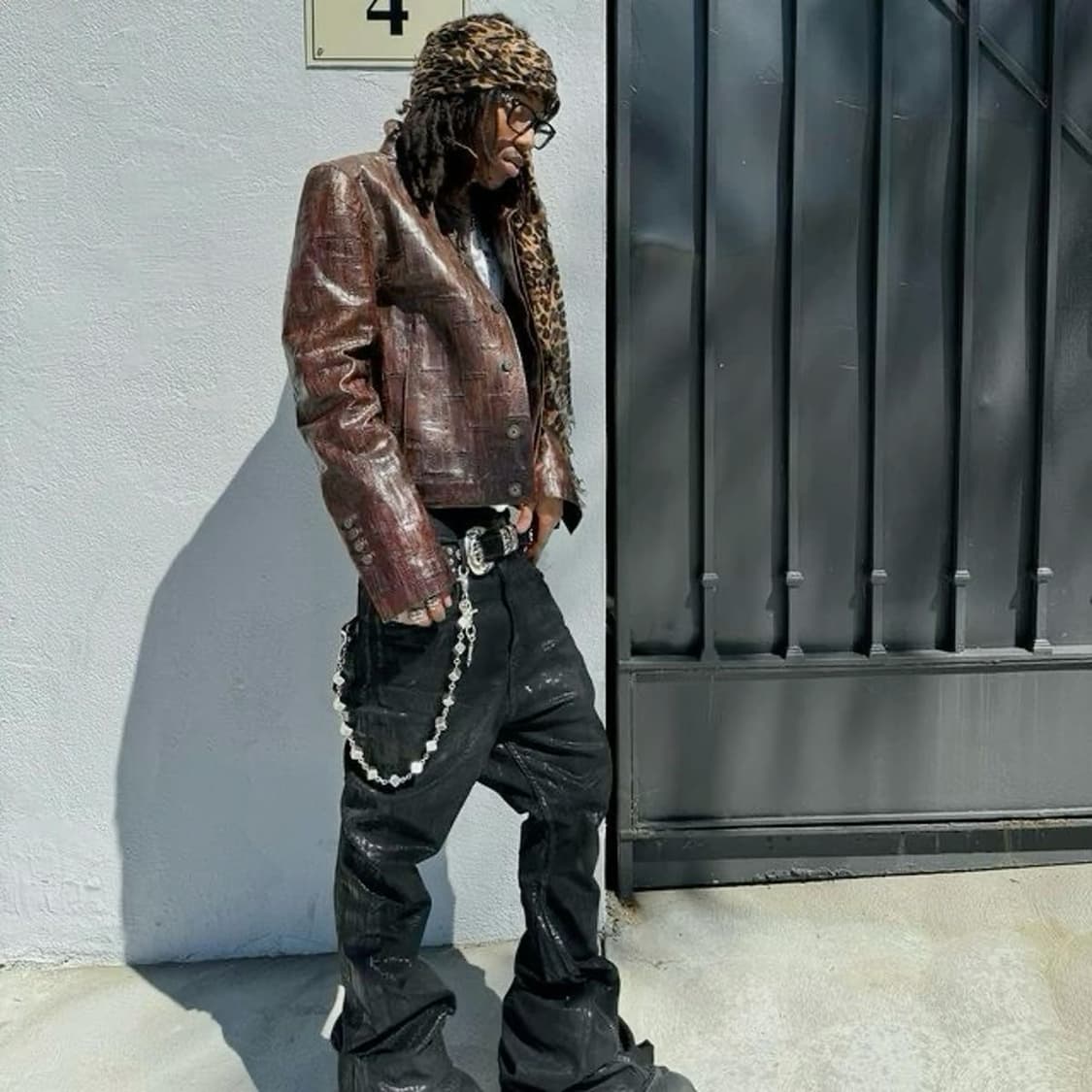 Vintage Grey Leopard muffler 상품이미지2